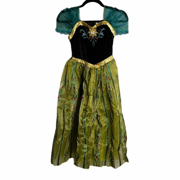 coronation green dress Queen Frozen 2 Gown Anna Coronation Dark Green Outfit Cosplay Costume –  TrendsinCosplay